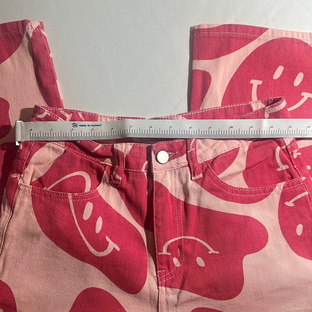 Funky Boutique Smiley Face Jeans Pink - Picture 3 of 8